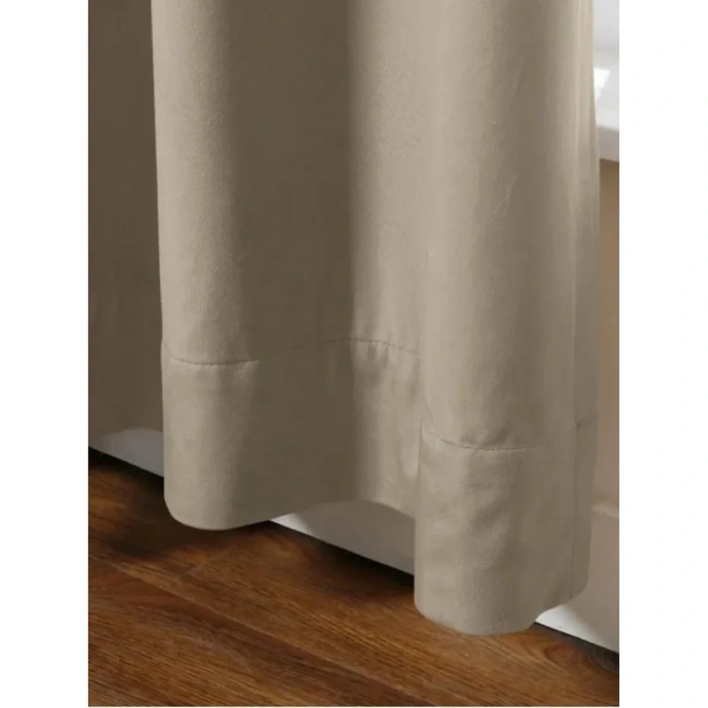 ChadMade (2) Panels 50Wx120L Back Tab/Rod Pocket 2 in 1 Heading Velvet Curtains